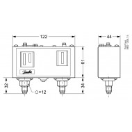 DANFOSS KP15 Реле давления -0,9-7 / 8-32 бар 060-126166
