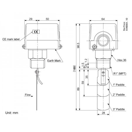 DANFOSS 061H4000 — Реле протока FQS U30G, максимальное рабочее давление 10 бар, IP 20 061H4000 DANFOSS 061H4000 — Реле протока FQS U30G, максимальное рабочее давление 10 бар, IP 20 061H4000