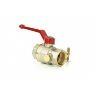 DANFOSS 065B8221 — Латунный шаровой кран BVR-D с внутренней резьбой и спускным элементом, DN 50, PN 40, управление — рычаг, алюминий, корпус — латунь CW617N 065B8221