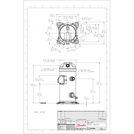 DANFOSS MLZ048T4LQ9A Компрессор спиральный 121L8808 DANFOSS MLZ048T4LQ9A Компрессор спиральный 121L8808