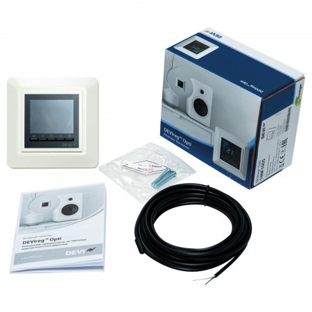 DEVI DEVIreg Opti 140F1055 — Программируемый терморегулятор со встроенными программами таймера, белый 140F1055 DEVI DEVIreg Opti 140F1055 — Программируемый терморегулятор со встроенными программами таймера, белый 140F1055