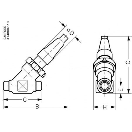 DANFOSS 148B5131 — Запорный клапан SVA-S 10 A STR CAP 148B5131 DANFOSS 148B5131 — Запорный клапан SVA-S 10 A STR CAP 148B5131